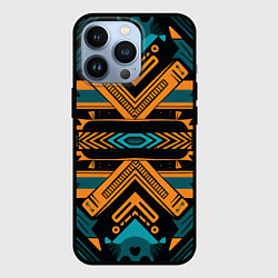 Чехол для iPhone 13 Pro Геометрический узор в стиле ацтеков, цвет: 3D-черный