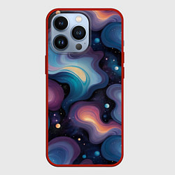 Чехол для iPhone 13 Pro Космические волны и звездная пыль, цвет: 3D-красный
