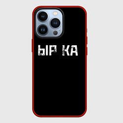 Чехол для iPhone 13 Pro Белая ырка на чёрном фоне, цвет: 3D-красный