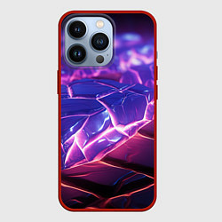 Чехол для iPhone 13 Pro Фиолетовые кристалы, цвет: 3D-красный