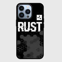 Чехол для iPhone 13 Pro Rust glitch на темном фоне посередине, цвет: 3D-черный