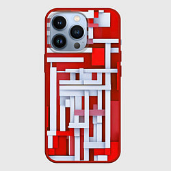 Чехол для iPhone 13 Pro Полосы на красном фоне, цвет: 3D-красный