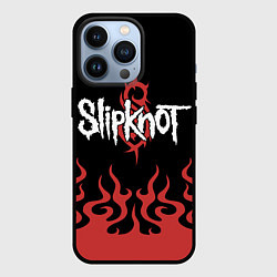 Чехол для iPhone 13 Pro Slipknot в огне, цвет: 3D-черный