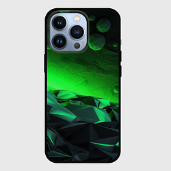 Чехол для iPhone 13 Pro Абстрактное эхо зелени, цвет: 3D-черный