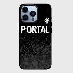 Чехол iPhone 13 Pro Portal glitch на темном фоне посередине