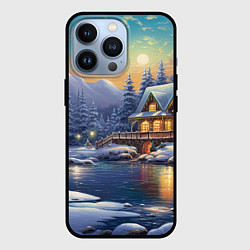 Чехол для iPhone 13 Pro Волшебство зимней ночи, цвет: 3D-черный