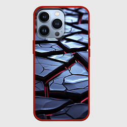 Чехол для iPhone 13 Pro Плиты с фиолетовым светом, цвет: 3D-красный