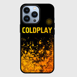 Чехол для iPhone 13 Pro Coldplay - gold gradient посередине, цвет: 3D-черный