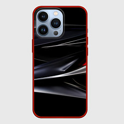 Чехол для iPhone 13 Pro Black red abstract, цвет: 3D-красный