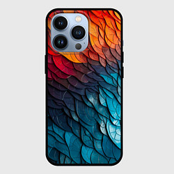 Чехол для iPhone 13 Pro Желто синяя чешуя, цвет: 3D-черный