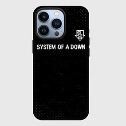 Чехол для iPhone 13 Pro System of a Down glitch на темном фоне посередине, цвет: 3D-черный