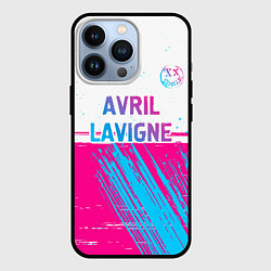 Чехол для iPhone 13 Pro Avril Lavigne neon gradient style посередине, цвет: 3D-черный