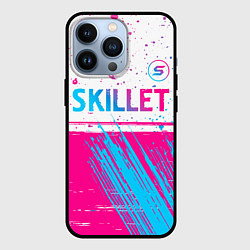 Чехол для iPhone 13 Pro Skillet neon gradient style посередине, цвет: 3D-черный