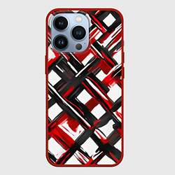 Чехол для iPhone 13 Pro Красные и чёрные мазки, цвет: 3D-красный