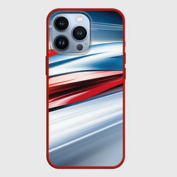 Чехол для iPhone 13 Pro Белая синяя красная абстракция, цвет: 3D-красный