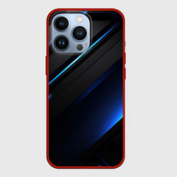 Чехол для iPhone 13 Pro Вихрь синего, цвет: 3D-красный