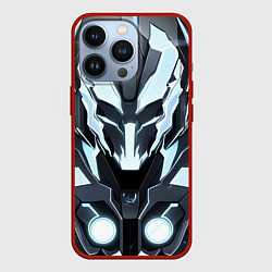 Чехол для iPhone 13 Pro Белая кибер броня, цвет: 3D-красный