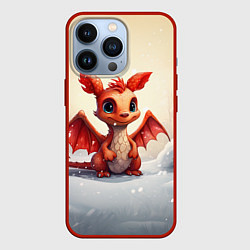 Чехол для iPhone 13 Pro Новогодний дракон 2024, цвет: 3D-красный