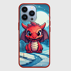 Чехол iPhone 13 Pro Злой красный дракоша