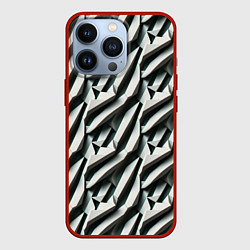 Чехол для iPhone 13 Pro Вертикальные полосы, цвет: 3D-красный