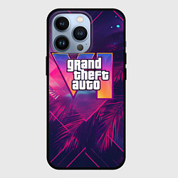 Чехол для iPhone 13 Pro GTA 6 summer logo, цвет: 3D-черный