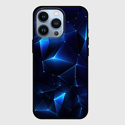 Чехол для iPhone 13 Pro Синяя геометрическая абстракция, цвет: 3D-черный