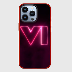 Чехол для iPhone 13 Pro GTA 6 Neon, цвет: 3D-красный