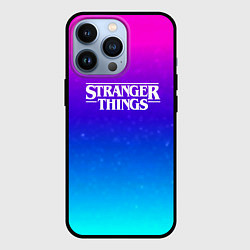 Чехол для iPhone 13 Pro Stranger Things gradient colors, цвет: 3D-черный