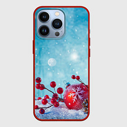 Чехол для iPhone 13 Pro Сhristmas toys, цвет: 3D-красный