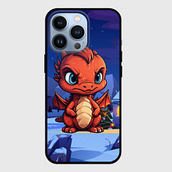 Чехол для iPhone 13 Pro Забавный красный дракон 2024, цвет: 3D-черный