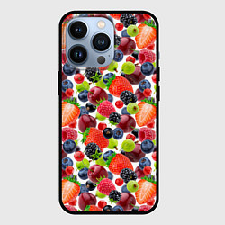 Чехол для iPhone 13 Pro Разные ягоды, цвет: 3D-черный
