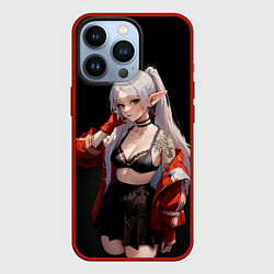 Чехол для iPhone 13 Pro Фрирен в красной куртке, цвет: 3D-красный