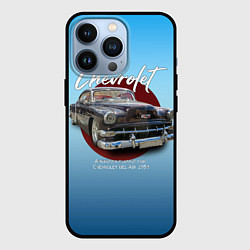 Чехол для iPhone 13 Pro Американский классический автомобиль Chevrolet Bel, цвет: 3D-черный