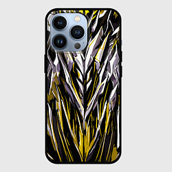 Чехол для iPhone 13 Pro Острый металл жёлтый, цвет: 3D-черный