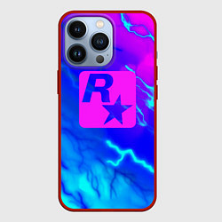 Чехол для iPhone 13 Pro Rockstar storm молнии, цвет: 3D-красный