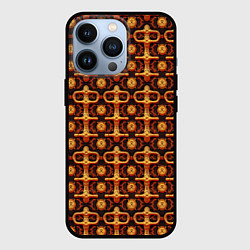 Чехол iPhone 13 Pro Оранжевый деревянный абстрактный паттерн