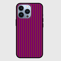 Чехол для iPhone 13 Pro Бордовый в тонкую полоску, цвет: 3D-черный