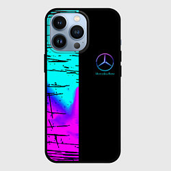 Чехол для iPhone 13 Pro Mercedes benz неон текстура, цвет: 3D-черный