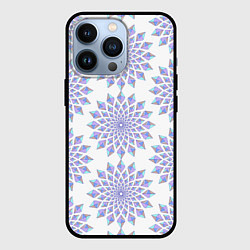 Чехол для iPhone 13 Pro Криптовалюта Эфириум паттерн по кругу на белом, цвет: 3D-черный