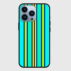 Чехол для iPhone 13 Pro Вертикальные неоновые полосы, цвет: 3D-черный