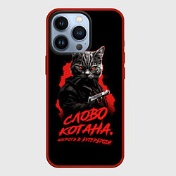 Чехол для iPhone 13 Pro Слово котана - шерсть в бутерброде, цвет: 3D-красный