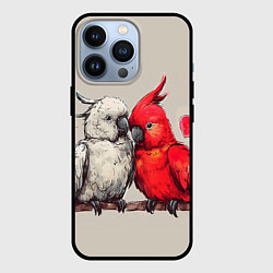 Чехол для iPhone 13 Pro Влюбленные попугаи 14 февраля, цвет: 3D-черный