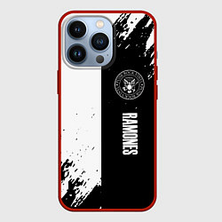 Чехол для iPhone 13 Pro Ramones краски абстракция, цвет: 3D-красный