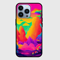 Чехол для iPhone 13 Pro Яркие краски перетекают в радугу, цвет: 3D-черный