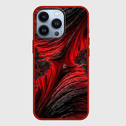 Чехол для iPhone 13 Pro Красно черный текстурный фон, цвет: 3D-красный