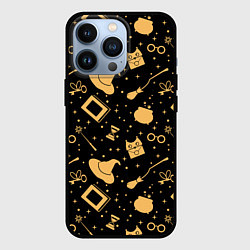 Чехол для iPhone 13 Pro Символы волшебства на темном, цвет: 3D-черный