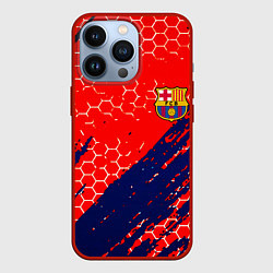 Чехол для iPhone 13 Pro Барселона спорт краски текстура, цвет: 3D-красный