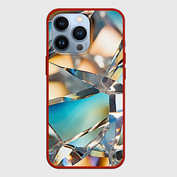 Чехол для iPhone 13 Pro Грани стеклянного камня, цвет: 3D-красный