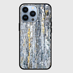 Чехол для iPhone 13 Pro Серебряные блоки, цвет: 3D-черный