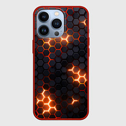 Чехол для iPhone 13 Pro Неоновый желтый, цвет: 3D-красный